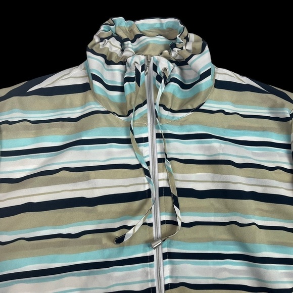 Chicos Womens Lightweight Jacket Cover Up Full Zip Stipe Polyester Size 3 - Picture 7 of 10